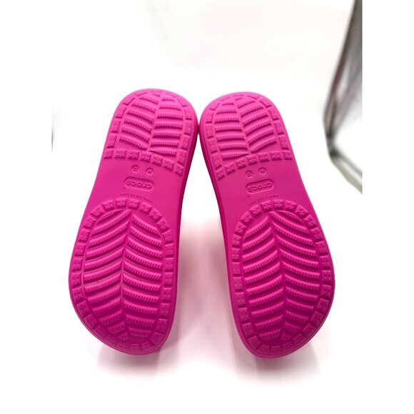 Crocs Size 12M Pink Rain Boot Lightweight Waterproof Footwear Iconic Comfort Des - Picture 5 of 11